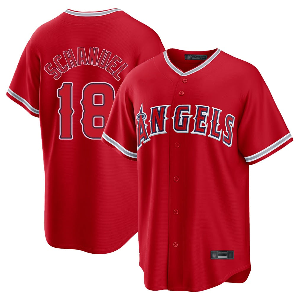 Los Angeles Angels #18 Nolan Schanuel Player Red CLOTHIN Home Game Stitched Jerseys