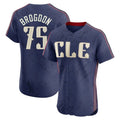 Cleveland Guardians #75 Connor Brogdon Player Navy CLOTHIN City Connect Limited Elite Home Stitched Jerseys