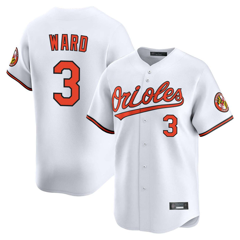 Baltimore Orioles #3 Taylor Ward Player White CLOTHIN Limited Home Game Stitched Jerseys