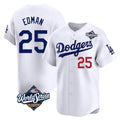 Los Angeles Dodgers #25 Tommy Edman Player White CLOTHIN World Series Limited Home Stitched Jerseys
