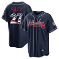 Atlanta Braves #27 Austin Riley Player Navy CLOTHIN USA 250 Fourth Of July Limited Home Game Stitched Jerseys