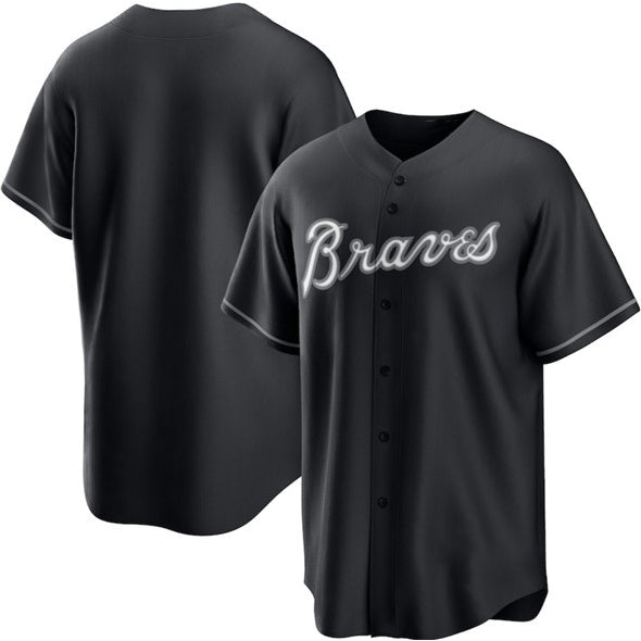 Atlanta Braves Blank Black CLOTHIN Lights Out Limited Stitched Jersey