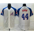 Atlanta Braves #44 Hank Aaron White CLOTHIN 2023 City Connect Flex Base Stitched Jersey
