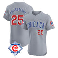 Chicago Cubs #25 Moises Ballesteros Player Gray CLOTHIN Road 150th Anniversary Limited Elite Home Stitched Jerseys