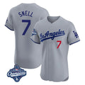 Los Angeles Dodgers #7 Blake Snell Player Gray CLOTHIN World Series Meet Limited Elite Home Stitched Jerseys