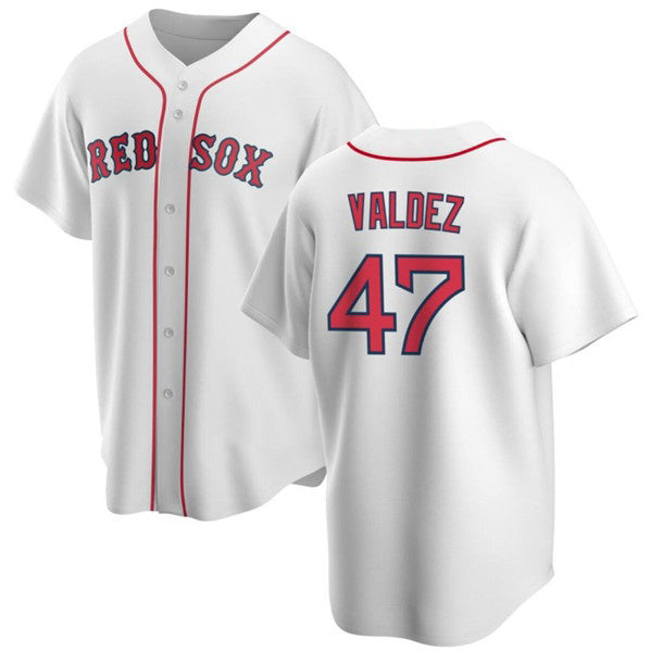 Boston Red Sox #47 Enmanuel Valdez White CLOTHIN Cool Base Stitched Jersey