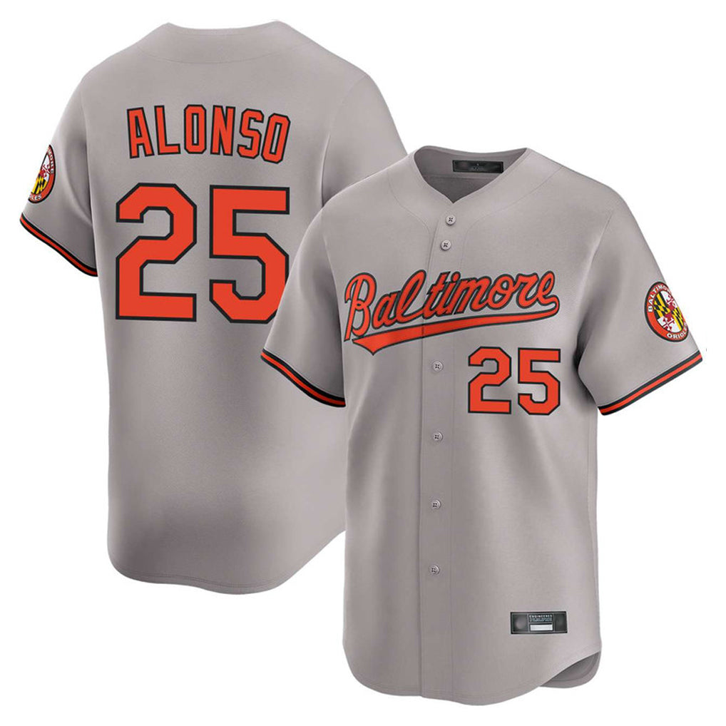 Baltimore Orioles #25 Pete Alonso Player Gray CLOTHIN Limited Home Game Stitched Jerseys