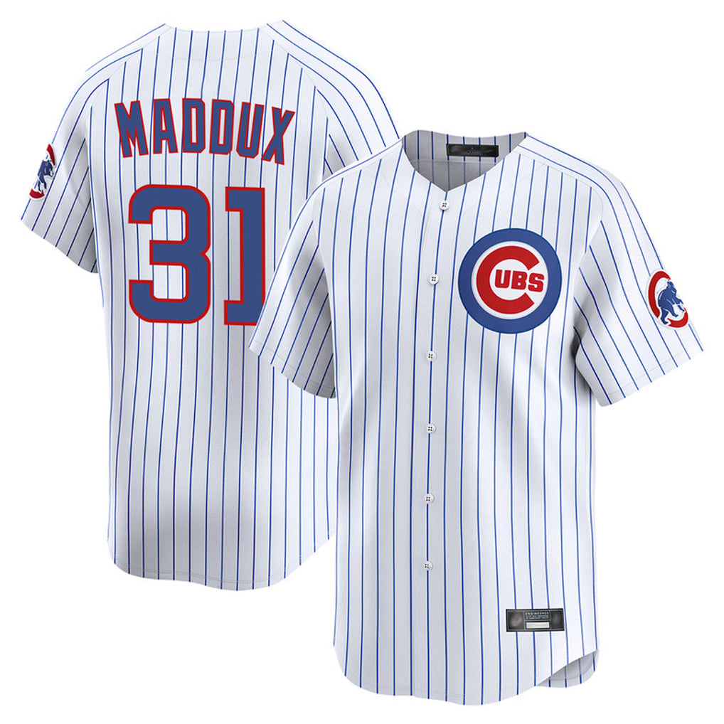 Chicago Cubs #31 Greg Maddux Player White CLOTHIN Limited Home Game Stitched Jerseys