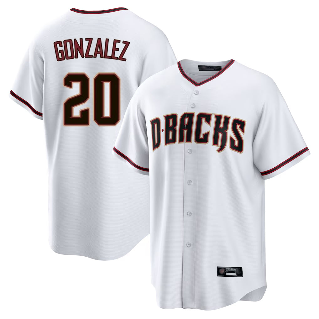 Arizona Diamondbacks #20 Luis Gonzalez Player White CLOTHIN Home Game Stitched Jerseys