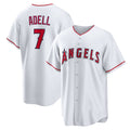Los Angeles Angels #7 Jo Adell White CLOTHIN Home Replica Jersey