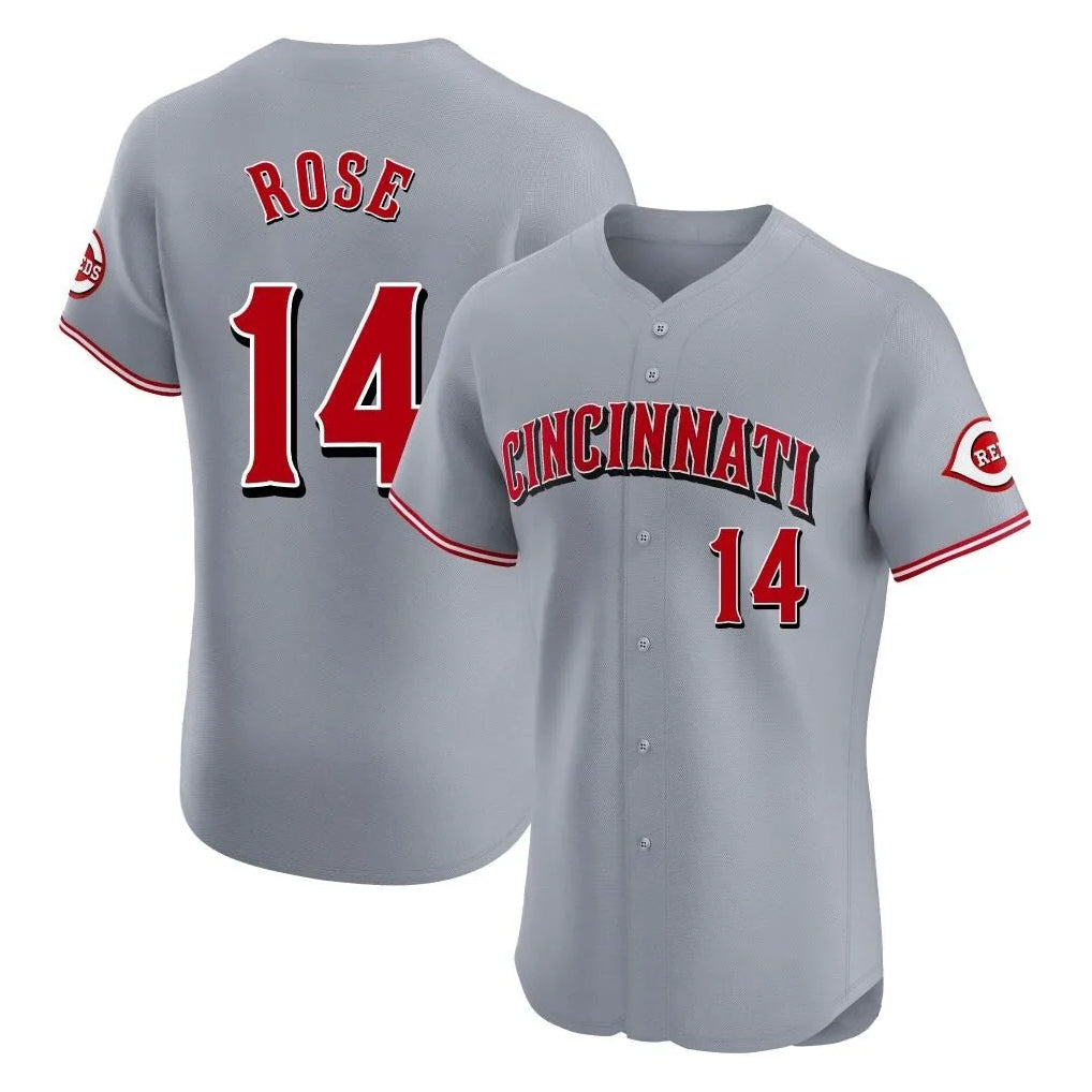 Cincinnati Reds #14 Pete Rose Player Gray CLOTHIN Limited Elite Home Stitched Jerseys