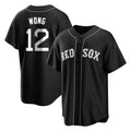 Boston Red Sox #12 Connor Wong Player Black CLOTHIN Home Game Stitched Jerseys