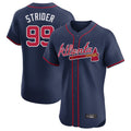 Atlanta Braves #99 Spencer Strider Player Navy CLOTHIN Limited Elite Home Game Stitched Jerseys