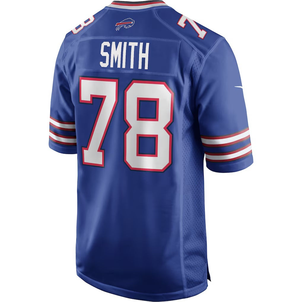 B.Bills #78 Bruce Smith Royal CLOTHIN Game Retired Player Jersey
