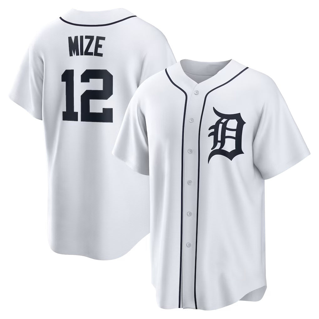 Detroit Tigers #12 Casey Mize White CLOTHIN Home Replica Jersey