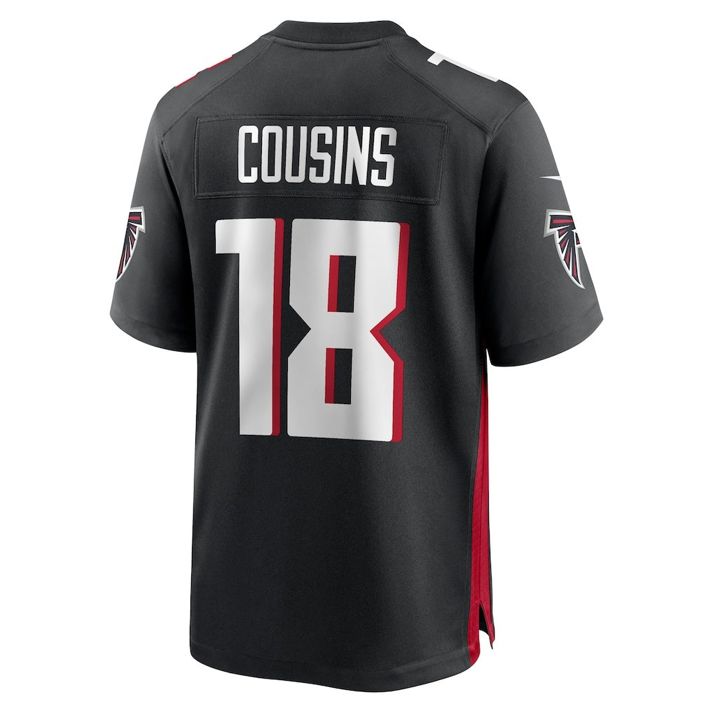 A.Falcons #18 Kirk Cousins Black CLOTHIN Game Player Jersey