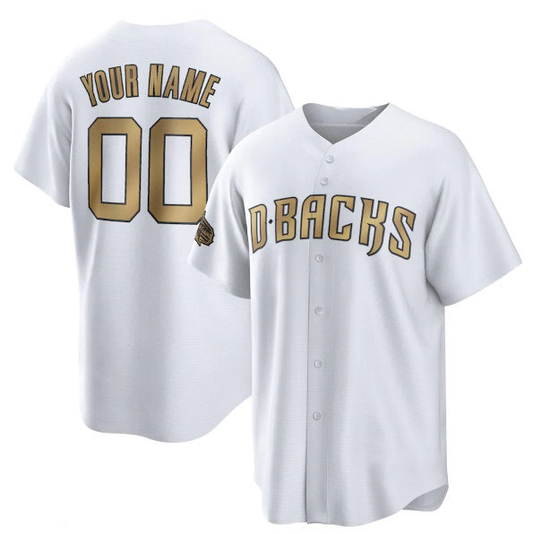 Custom Arizona Diamondbacks Active Player White CLOTHIN 2022 All-Star Cool Base Stitched Jersey