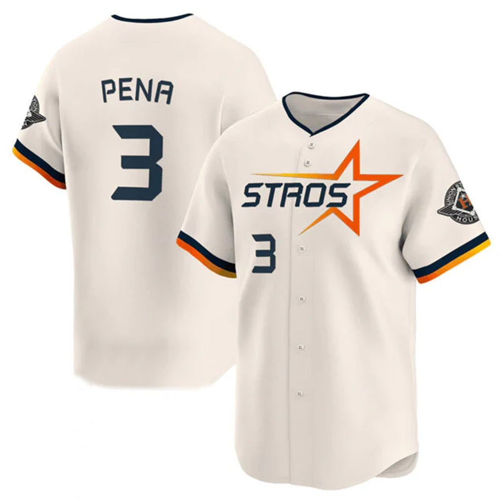 Houston Astros #3 Jeremy Pena Player Cream CLOTHIN Limited Home Stitched Jerseys