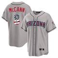 Arizona Diamondbacks #8 James McCann Player Gray CLOTHIN USA 250 Fourth of July Home Game Stitched Jerseys
