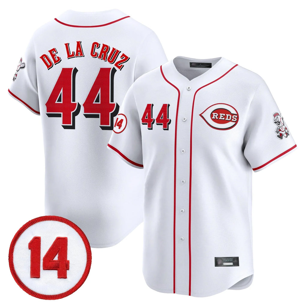 Cincinnati Reds #44 Elly De La Cruz Player White CLOTHIN Vapor Premier Limited Home Stitched Jerseys