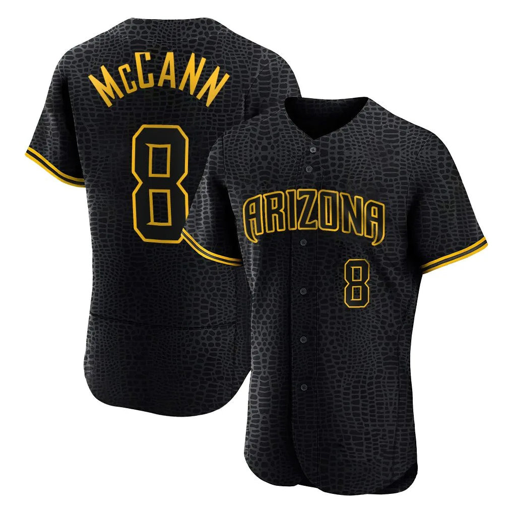 Arizona Diamondbacks #8 James McCann Player Black CLOTHIN Snake Skin City Limited Elite Home Game Stitched Jerseys