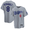 Los Angeles Dodgers #8 Enrique Hern¨¢ndez Player Gray CLOTHIN Game Home Stitched Jerseys