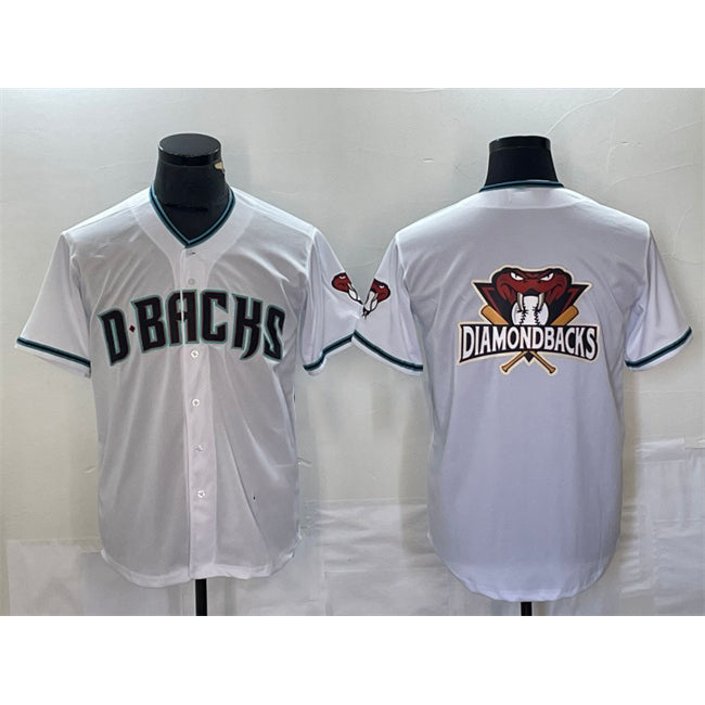 Arizona Diamondbacks White CLOTHIN Team Big Logo Cool Base Stitched Jersey 2