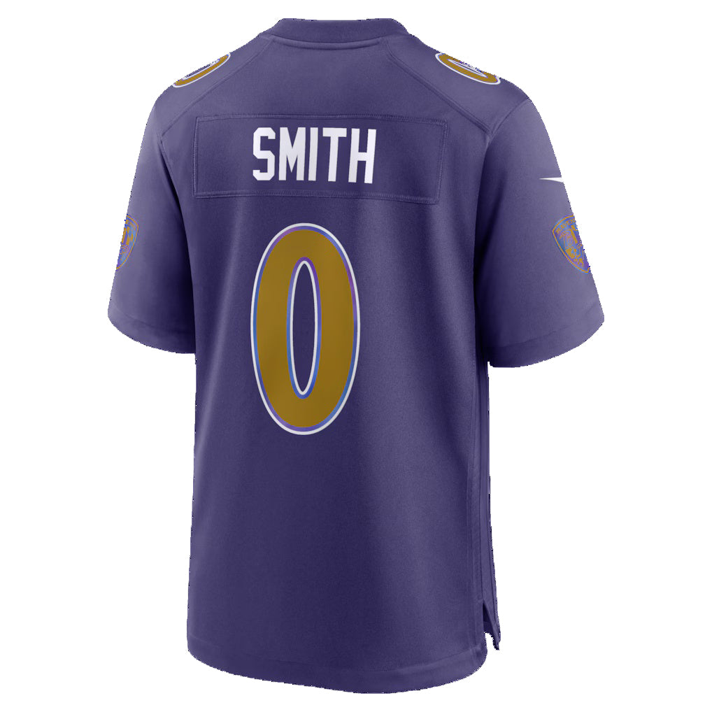 B.Ravens #0 Roquan Smith Purple CLOTHIN Alternate Game Jersey
