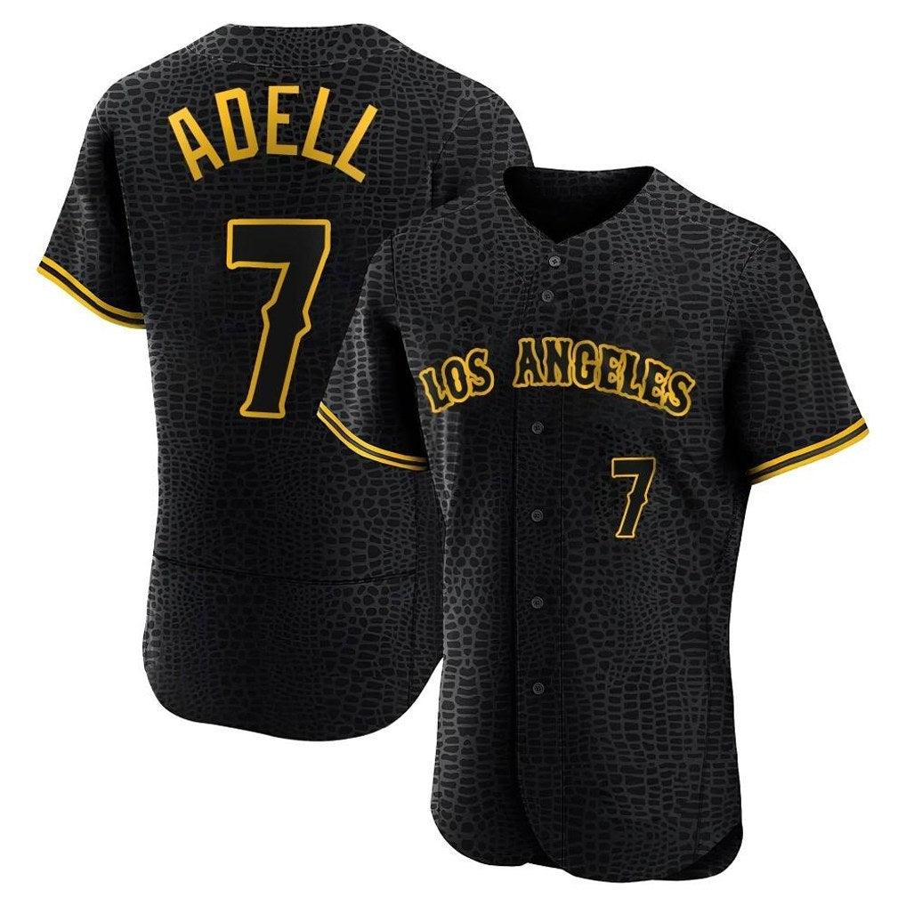 Los Angeles Angels #7 Jo Adell Player Black CLOTHIN Snake Skin City Limited Elite Home Stitched Jerseys