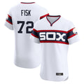 Chicago White Sox #72 Carlton Fisk Player White CLOTHIN T-shirt Limited Elite Home Stitched Jerseys