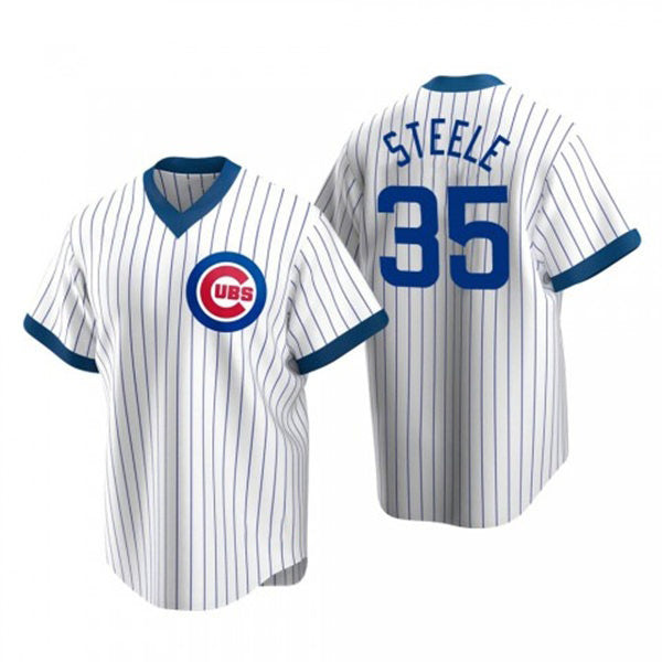 Chicago Cubs #35 Justin Steele White CLOTHIN Pullover Cooperstown Jersey