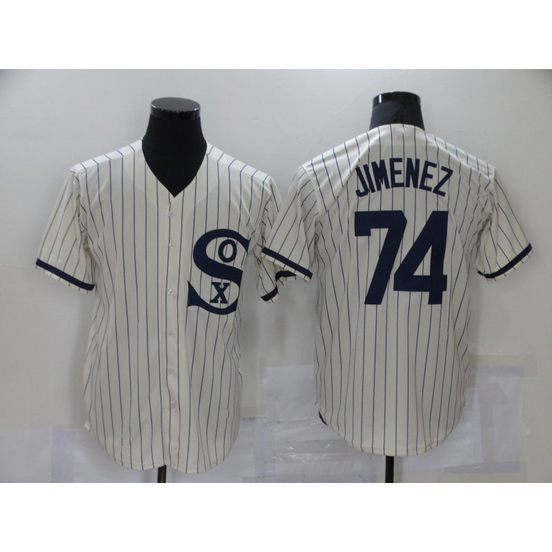 Chicago White Sox #74 Eloy Jimenez 2021 Cream CLOTHIN Field of Dreams Name Cool Base Stitched Jersey