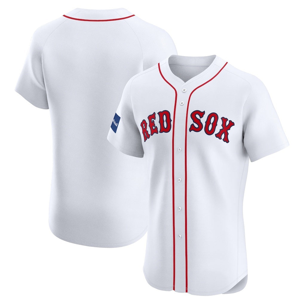 Boston Red Sox White CLOTHIN Home Elite Patch Jersey