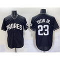 San Diego Padres #23 Fernando Tatis Jr. Black CLOTHIN Stitched Jersey