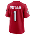 A.Falcons #1 Tua Tagovailoa Red CLOTHIN Game Jersey