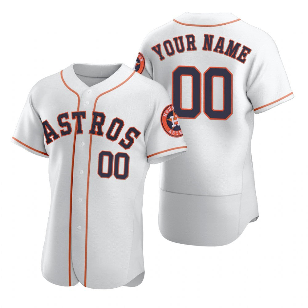 Custom Houston Astros White CLOTHIN 2020 Stitched Flex Base Jersey