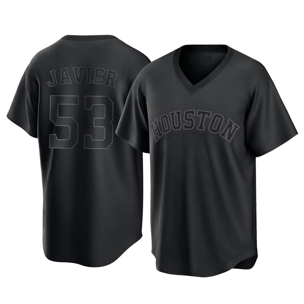 Houston Astros #53 Cristian Javier Player Black CLOTHIN Fashion T-shirt Home Game Stitched Jerseys