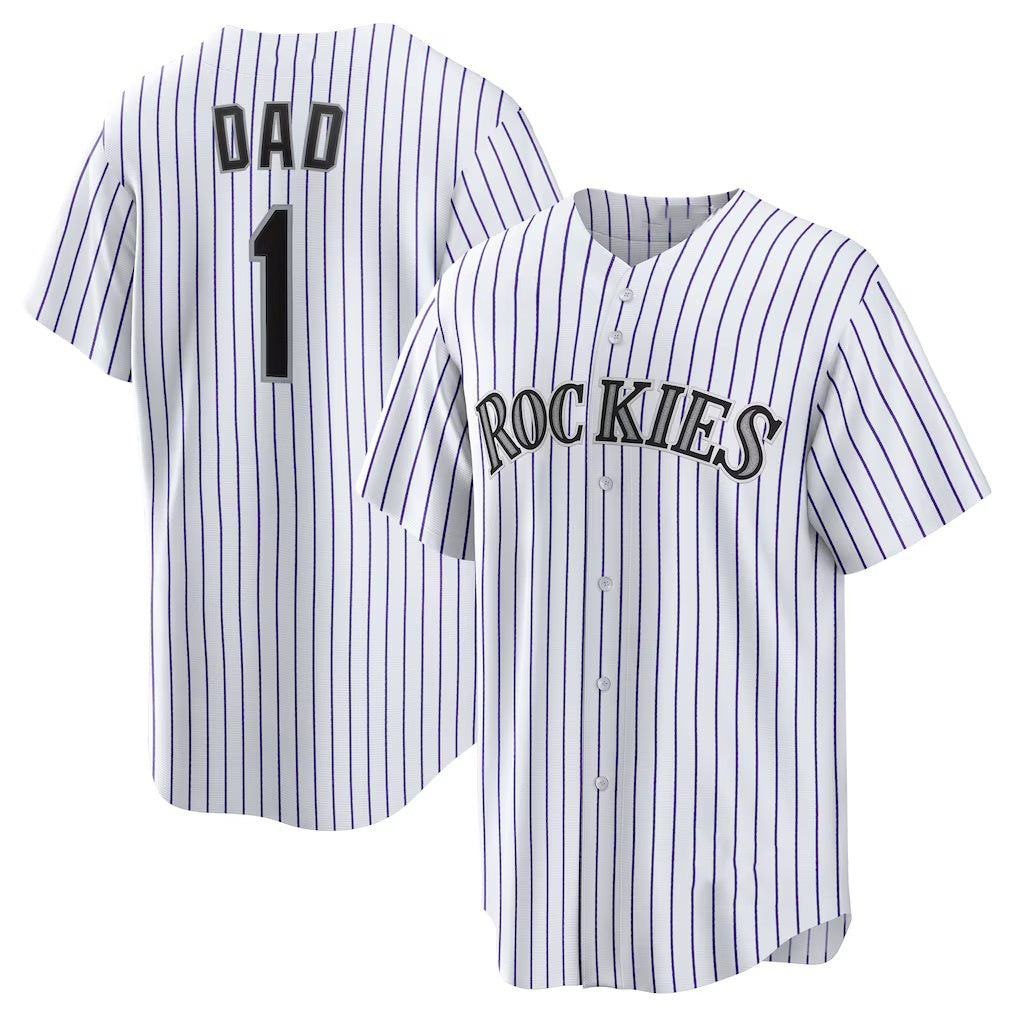 Colorado Rockies #1 Dad White CLOTHIN Home Replica Jersey