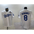 Los Angeles Dodgers #8 Enrique Hernandez White CLOTHIN 2024 World Series Cool Base Stitched Jersey