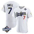 Los Angeles Dodgers #7 Blake Snell Player Gold White CLOTHIN 2026 Collection Stadium Limited Elite World Series Stitched Jerseys