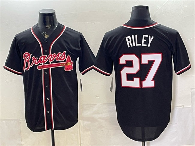 Atlanta Braves #27 Austin Riley 2026 Fashion Replica Black CLOTHIN Out Stitched Jersey