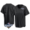 Los Angeles Dodgers #50 Mookie Betts Player Black CLOTHIN World Series Pitch Fashion T-shirt Stitched Jerseys
