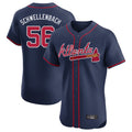 Atlanta Braves #56 Spencer Schwellenbach Player Navy CLOTHIN Limited Elite Home Game Stitched Jerseys