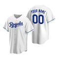 Custom Kansas City Royals White CLOTHIN Stitched Cool Base Home Jersey