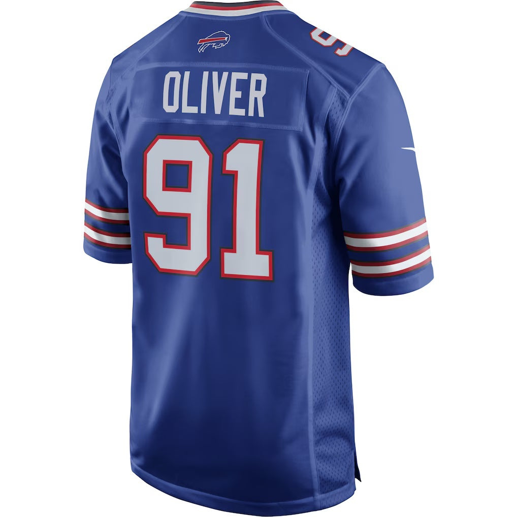 B.Bills #91 Ed Oliver Royal CLOTHIN Team Game Player Jersey
