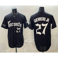 Toronto Blue Jays #27 Vladimir Guerrero Jr Black CLOTHIN Gothic North Edition Limited Stitched Jersey
