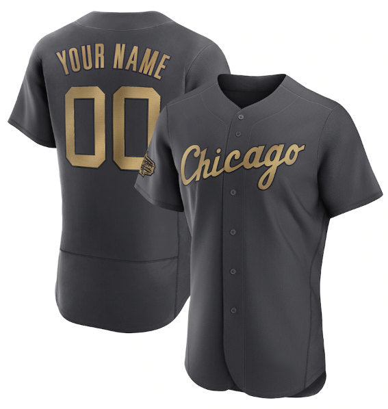 Custom Chicago White Sox Active Player Charcoal CLOTHIN 2022 All-Star Flex Base Stitched Jersey