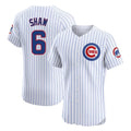 Chicago Cubs #6 Matt Shaw Player White CLOTHIN Limited Elite Home Game Stitched Jerseys