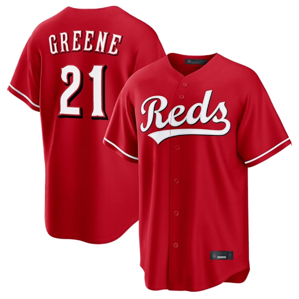 Cincinnati Reds #21 Hunter Greene Player Red CLOTHIN Home Game Stitched Jerseys