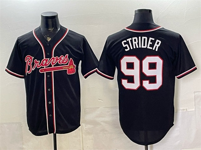 Atlanta Braves #99 Spencer Strider 2026 Fashion Replica Black CLOTHIN Out Stitched Jersey